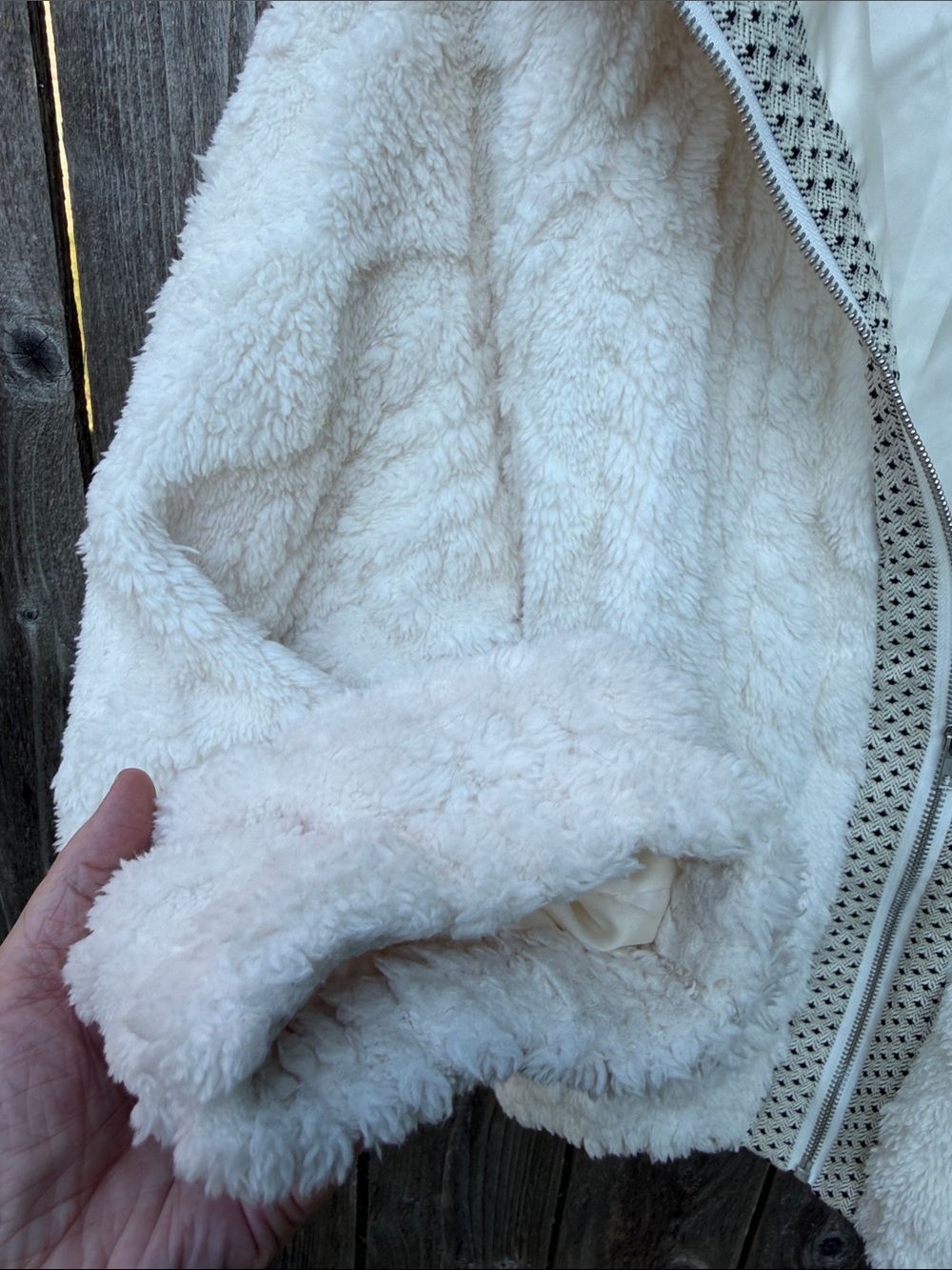 Plush Cream Sherpa Zip Jacket for Women - Picture 6 of 6